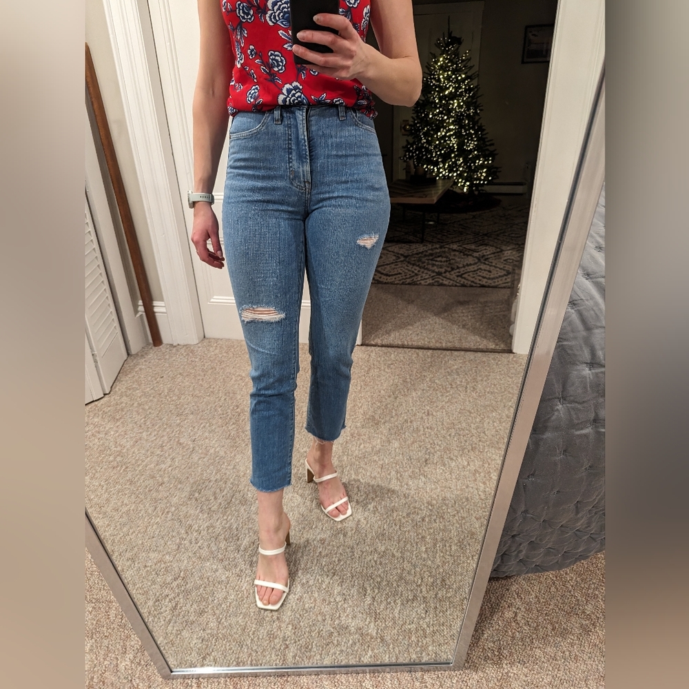 Madewell Perfect Vintage Cropped Jean size 25 light wash